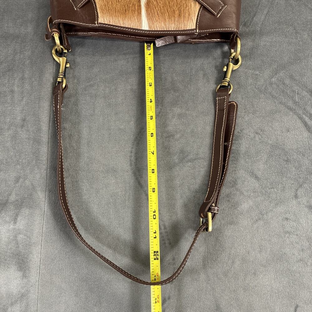 Diane Gail Roma Leather Shoulder Natural Springbok Fur Brown Tan Bnfts Charity - Picture 7 of 16
